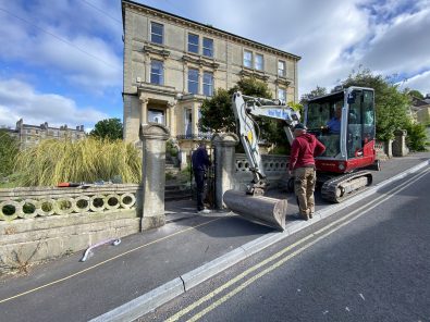 Gate Removal Ready for New Driveway Bath